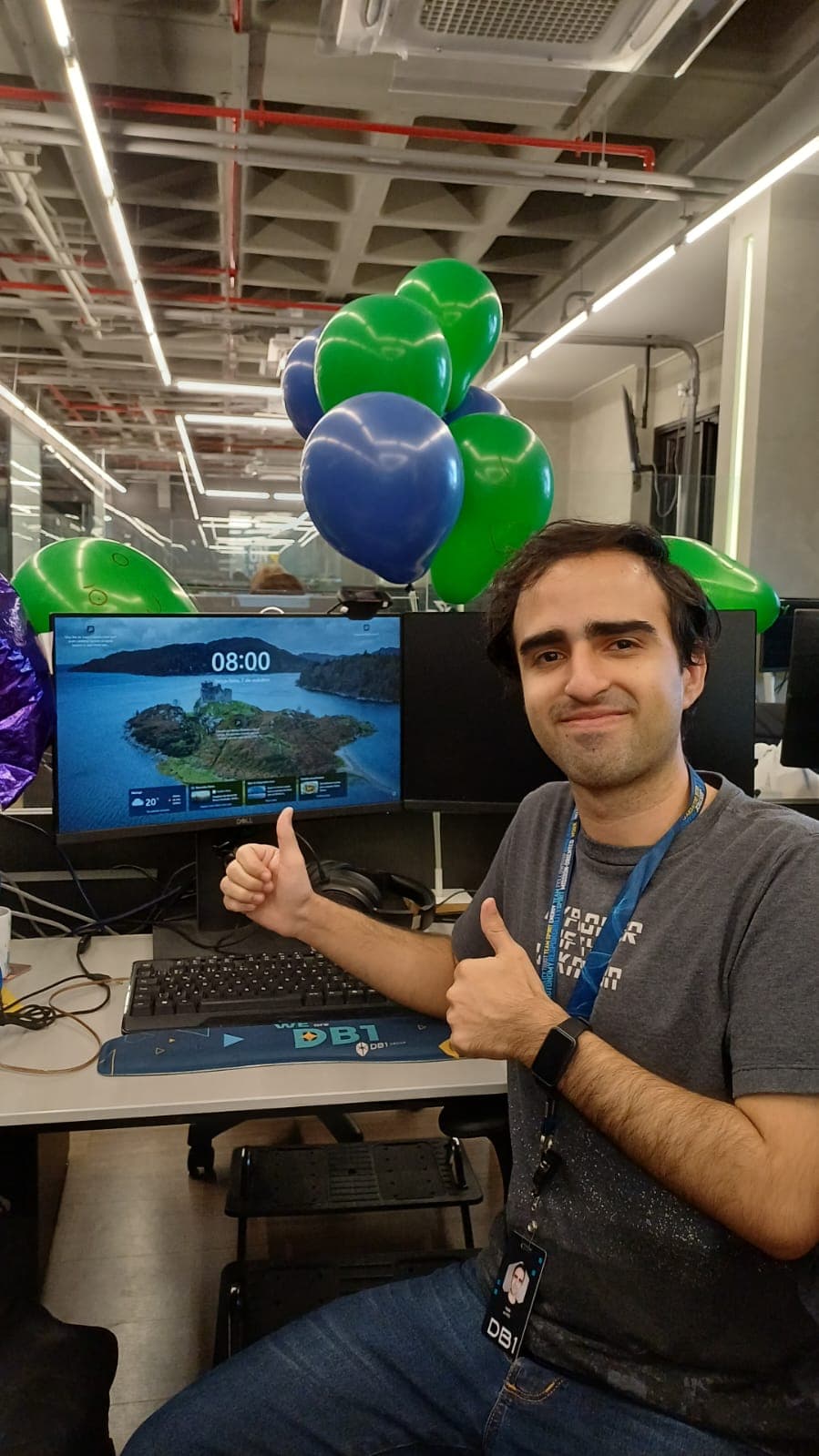 Eu na estação de trabalho